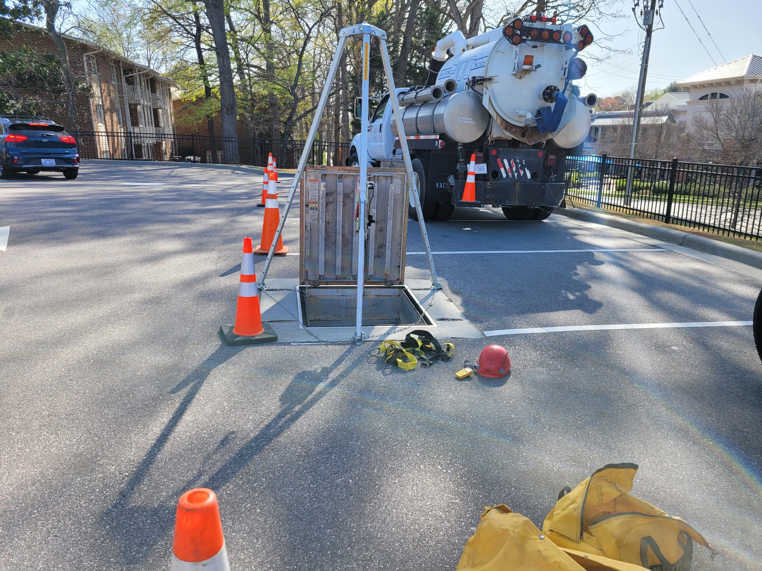 Emergency confined space entry to repair damaged storm drain structure