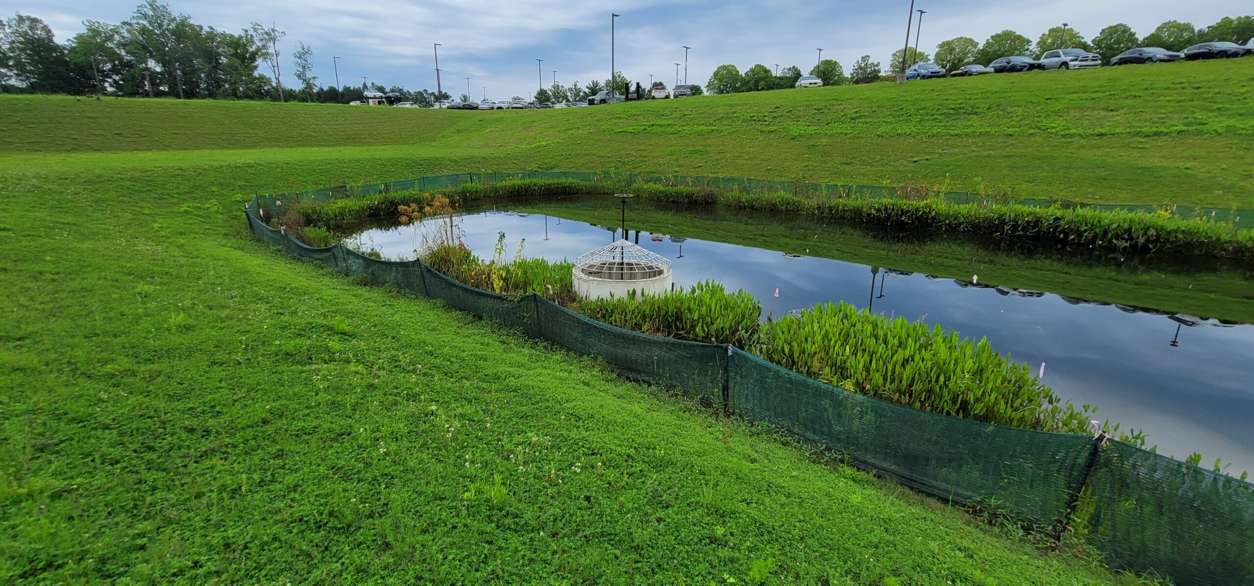 Retrofit of detention pond to modern stormwater BMP standards