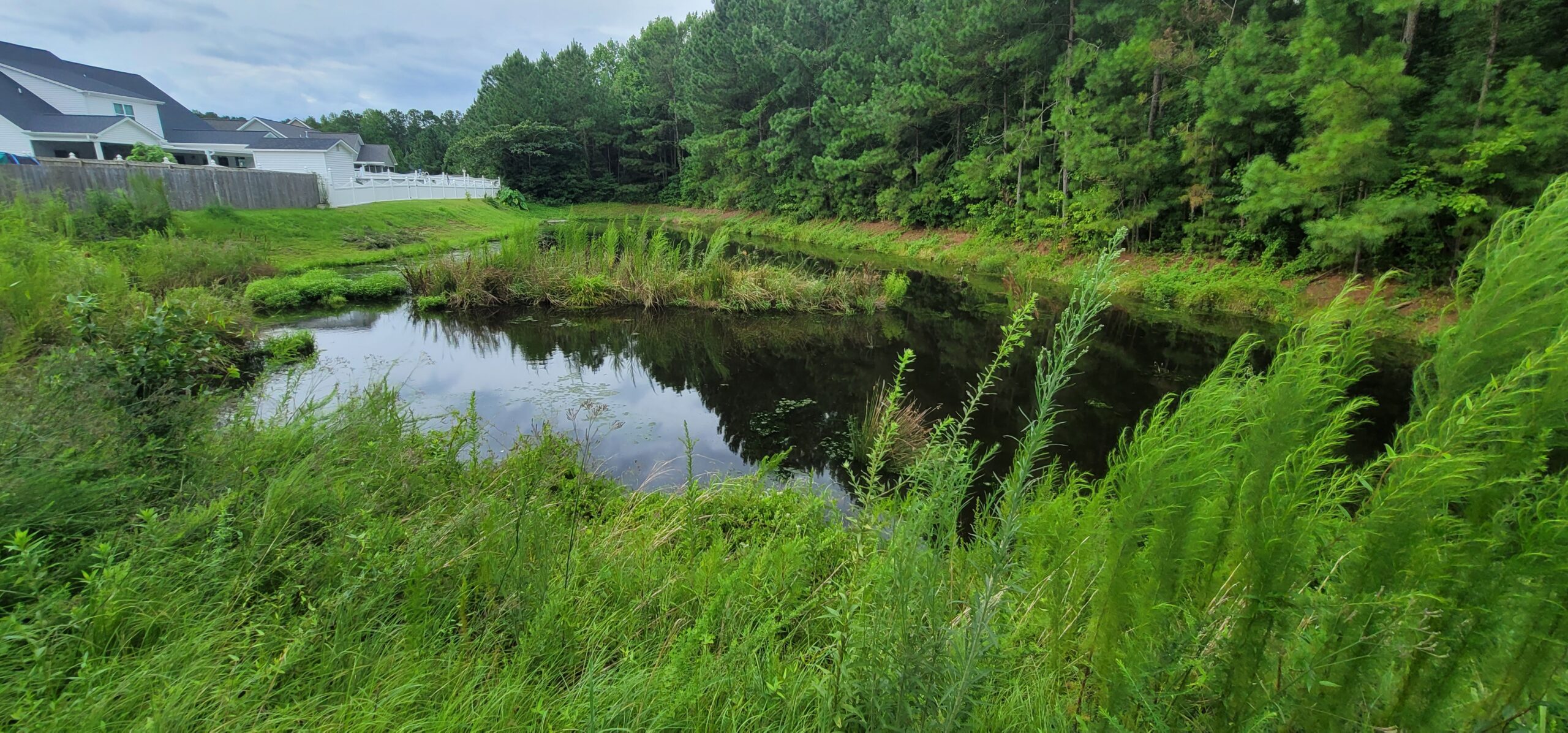 Stormwater inspection crew conducting SCM inspection on drainage system in Raleigh North Carolina
